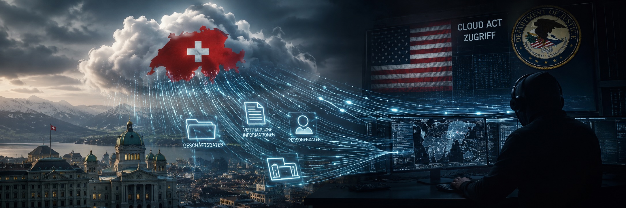 Titelbild: Cloud-Act-Zugriff auf Schweizer Daten